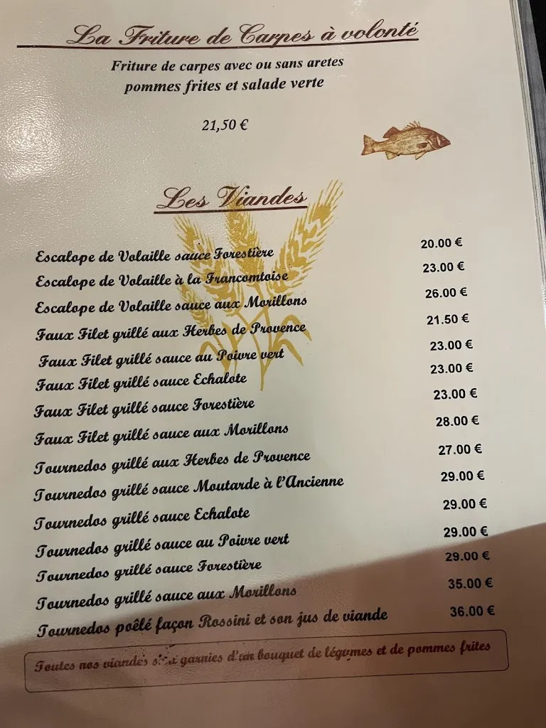Menu_Auberge Du Tournedos_Fêche-l'Église_image_1