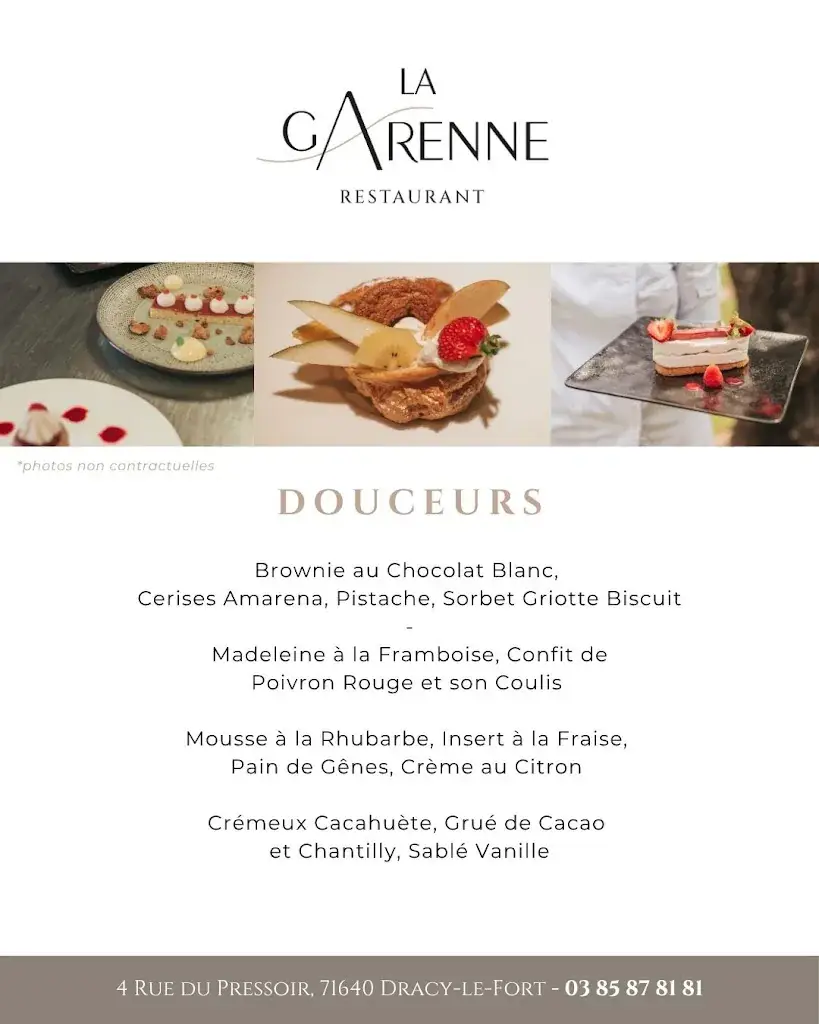 Menu_Restaurant La Garenne_Dracy-le-Fort_image_1