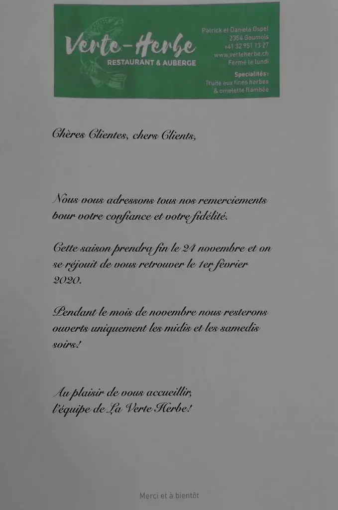 Menu_Restaurant de la Verte-Herbe_Goumois_immagine_2