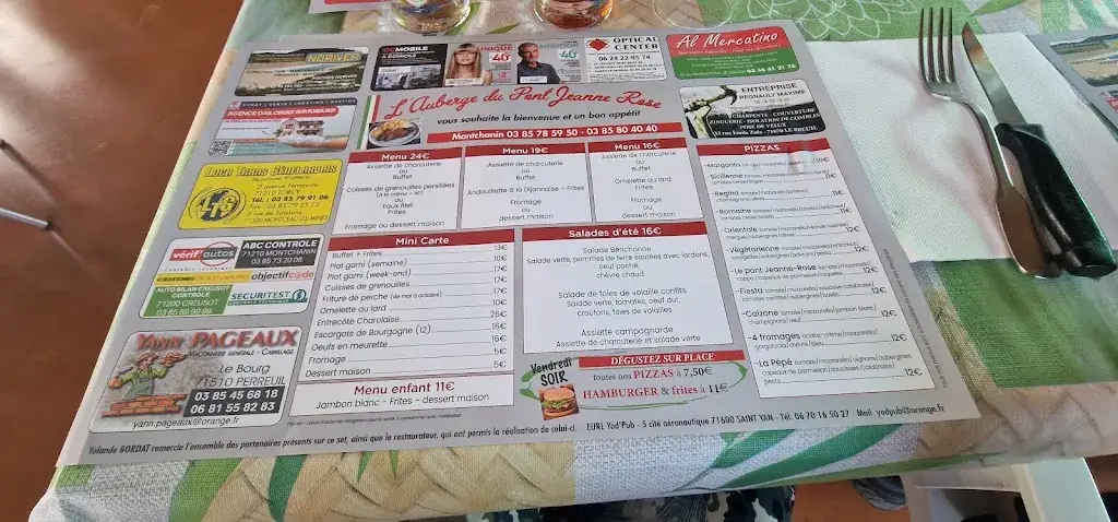 Menu_Auberge du Pont Jeanne Rose - La fiesta_Montchanin_immagine_3