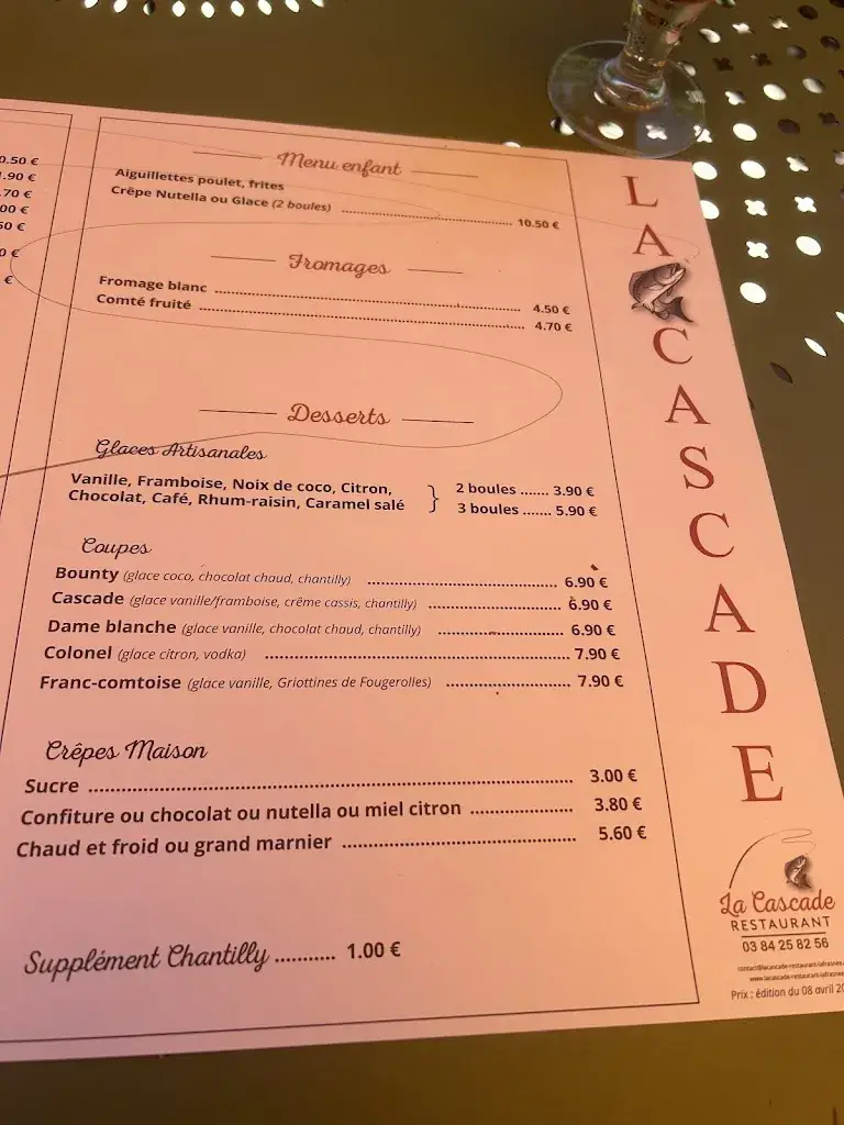 Menu_Restaurant La Cascade à La Frasnée Jura_Frasnée_image_4