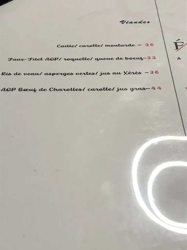 Menu_Restaurant L'Evidence_Digoin_image_1