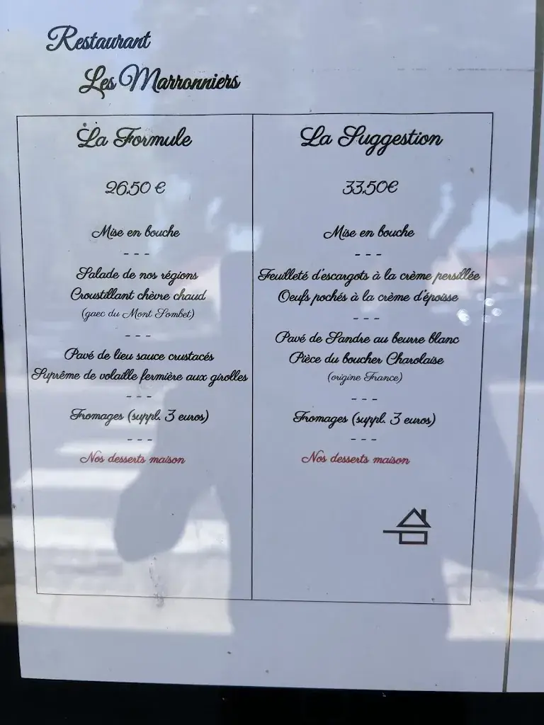 Menu_Restaurant Les Marronniers_Rigny-sur-Arroux_immagine_1