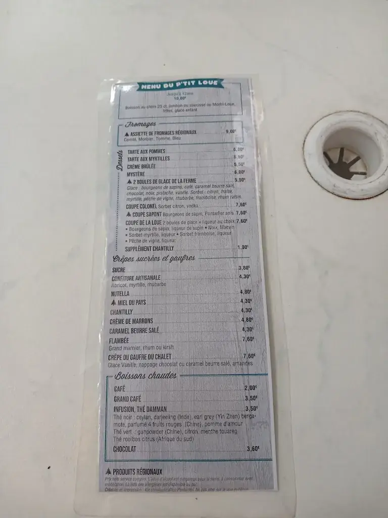 Menü_Chalet de la Loue_Ouhans_Bild_4