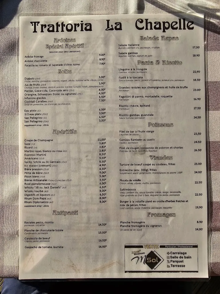 Menu_Restaurant La Chapelle (La Trattoria)_Chapelle-lès-Luxeuil_image_3