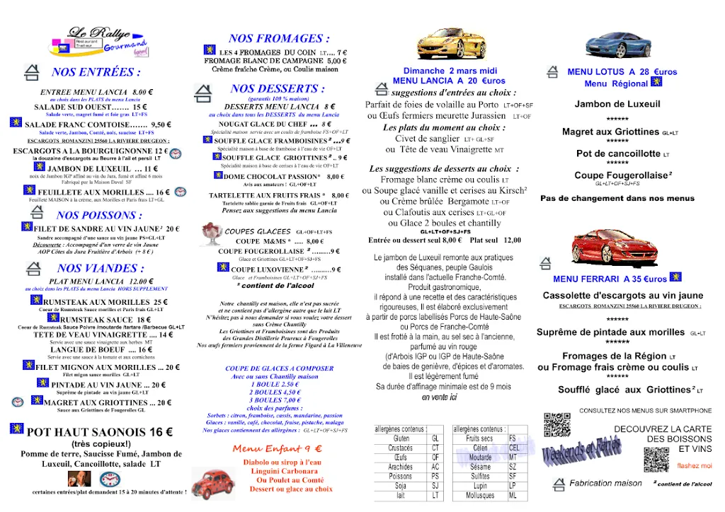 Menu_Le rallye Gourmand Restaurant Traiteur - Luxeuil les Bains France_Luxeuil-les-Bains_image_2