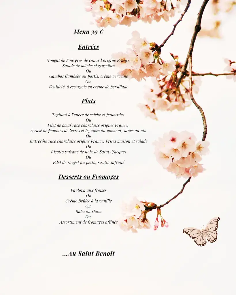 Menu_Contact Hôtel Restaurant Saint-Benoit_Gueugnon_image_1