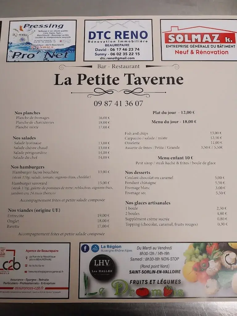 Menü_La Petite Taverne_Beaurepaire_Bild_1
