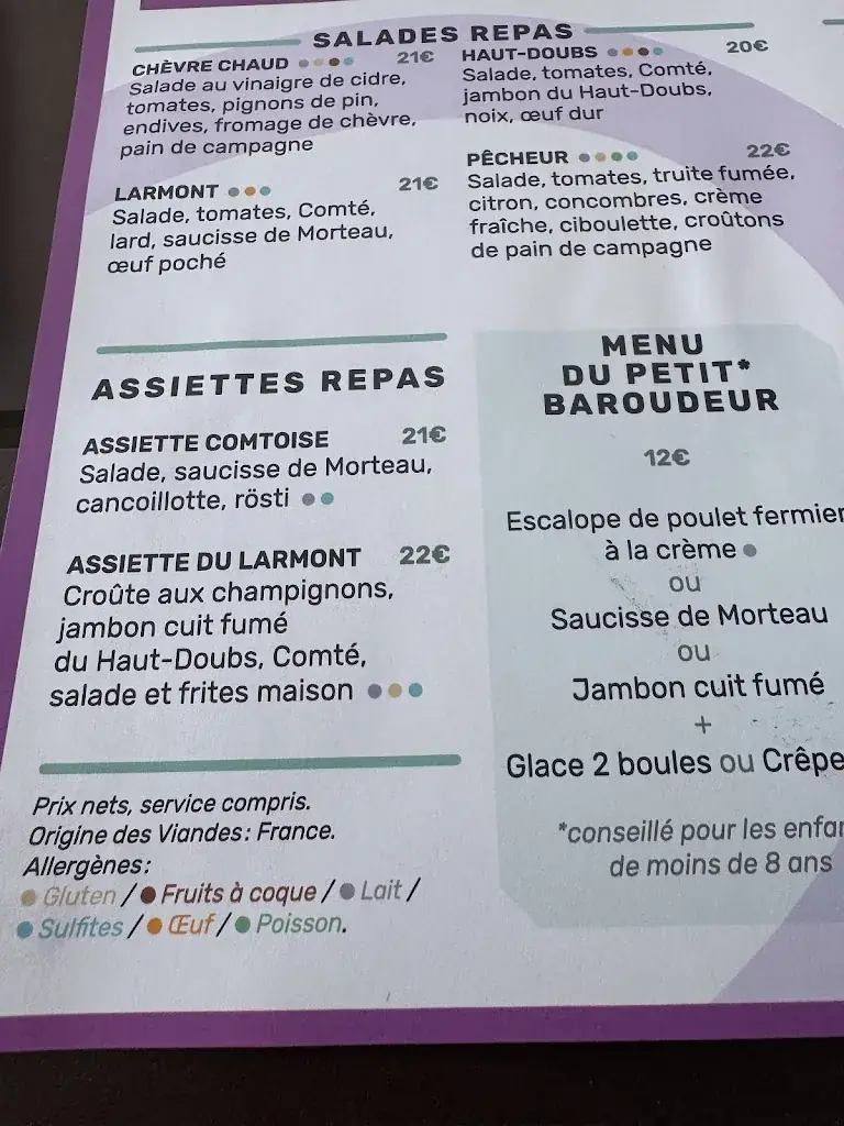 Menu_Restaurant Les Papillons - Brasserie De Montagne_Pontarlier_image_1