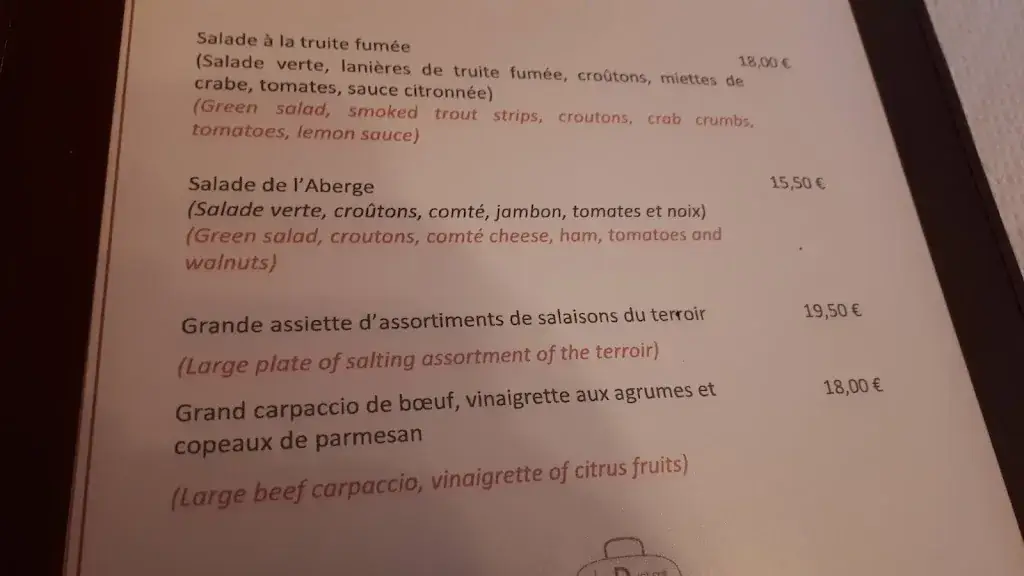Menu_Le Bistrot de l'Aberge_Labergement-Sainte-Marie_immagine_1