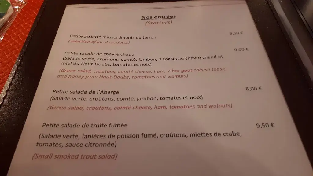 Menu_Le Bistrot de l'Aberge_Labergement-Sainte-Marie_immagine_2