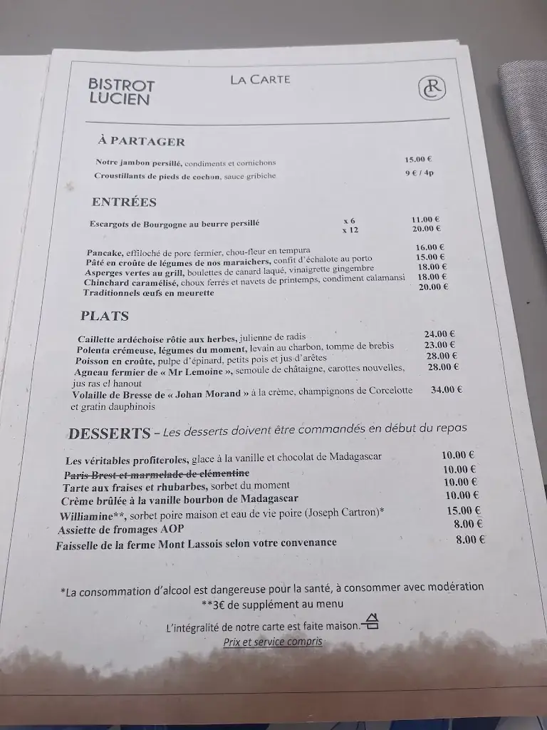 Menu_Bistro Lucien_Gevrey-Chambertin_image_2
