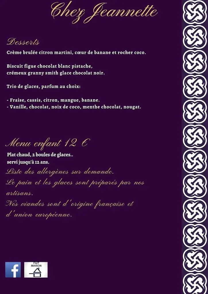 Menu_Logis Hotel Restaurant Chez Jeannette_Fixin_immagine_3
