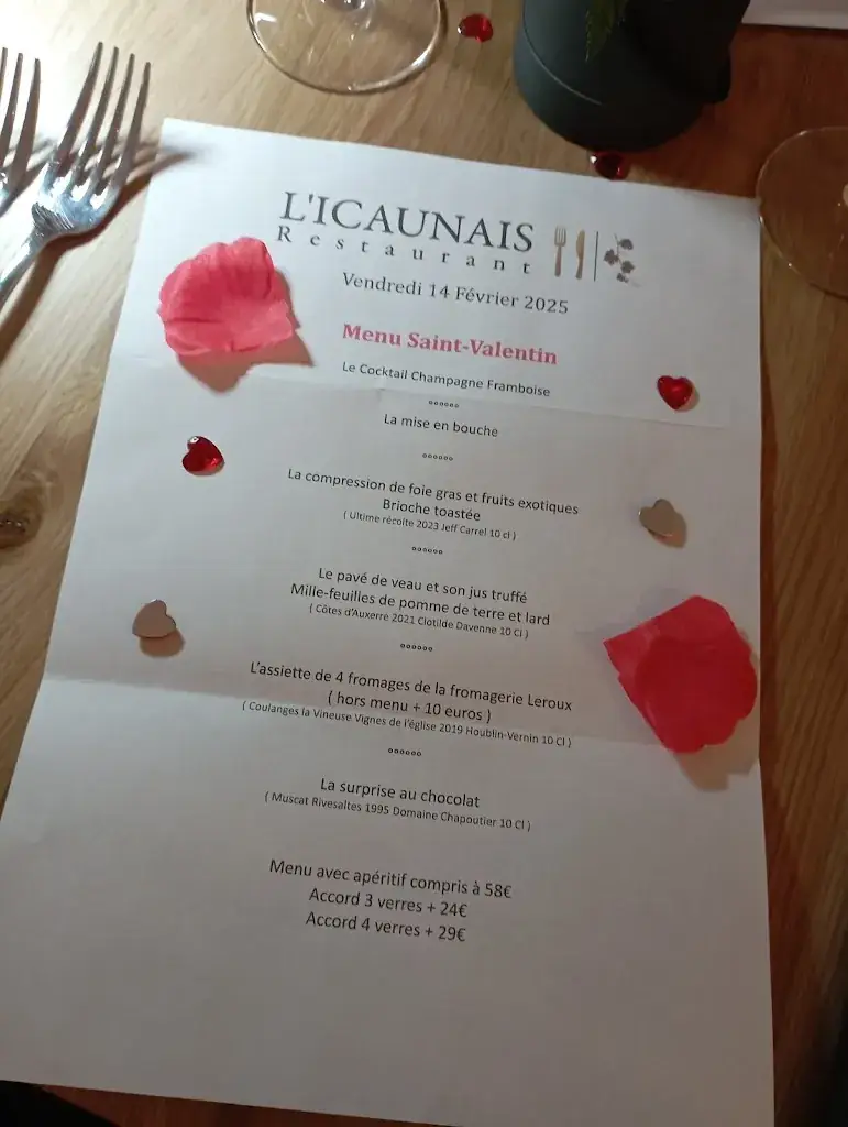 Menu_Restaurant L'Icaunais_Laroche-Saint-Cydroine_image_1