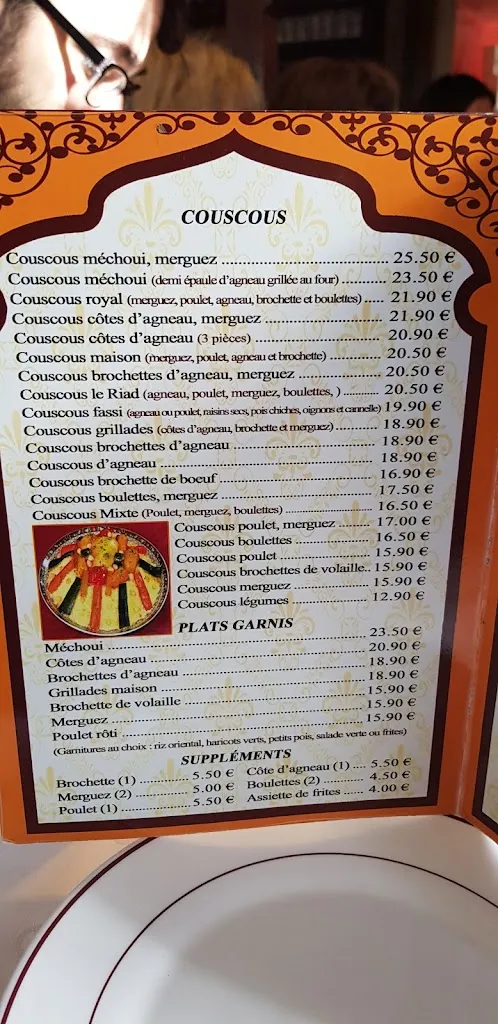 Menu_Le Riad de Marrakech_Laroche-Saint-Cydroine_image_2