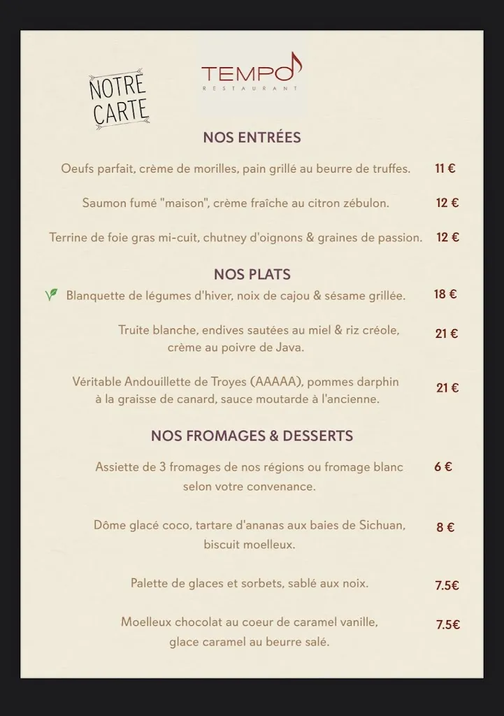 Menu_Tempo Restaurant_Joigny_image_1