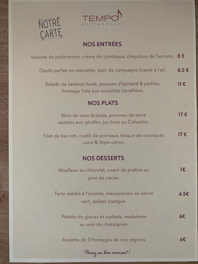 Menu_Tempo Restaurant_Joigny_image_2
