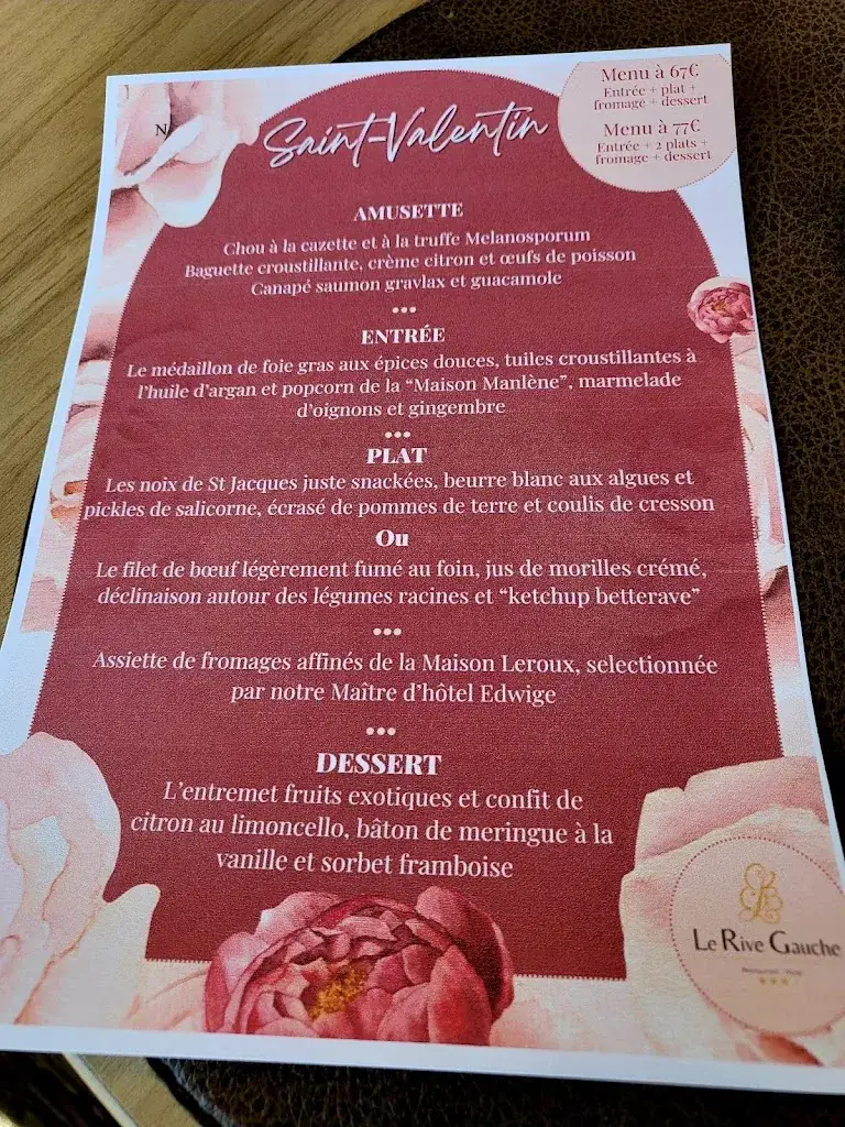 Menu_Hôtel Restaurant Le Rive Gauche_Joigny_image_3