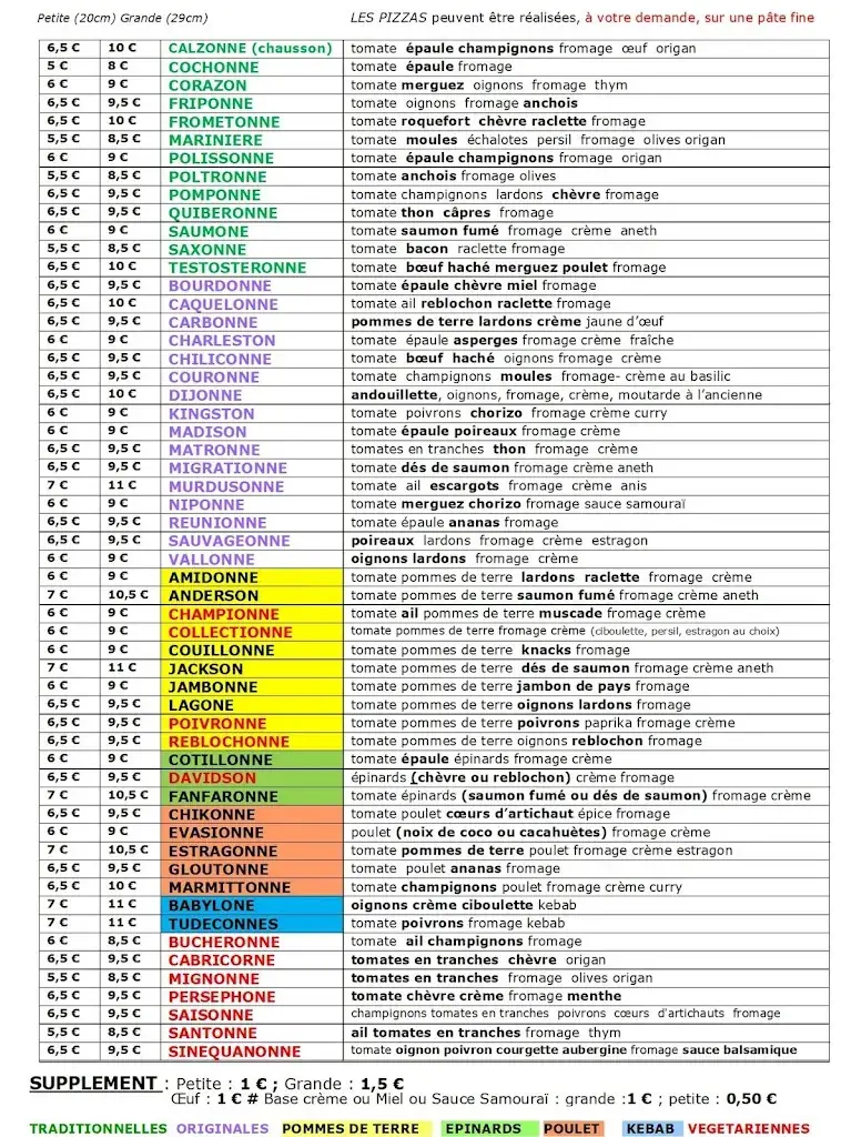 Menu_Pizzeria La Fringale depuis 1988_Joigny_image_1