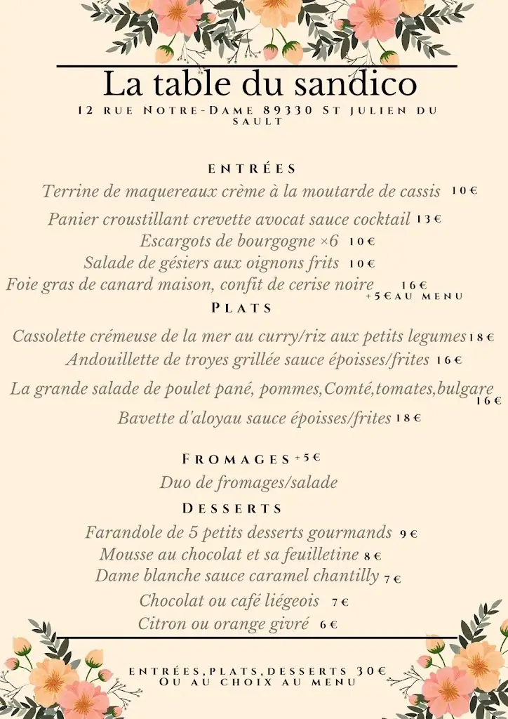 Menu_LA TABLE DU SANDICO_Saint-Julien-du-Sault_image_3