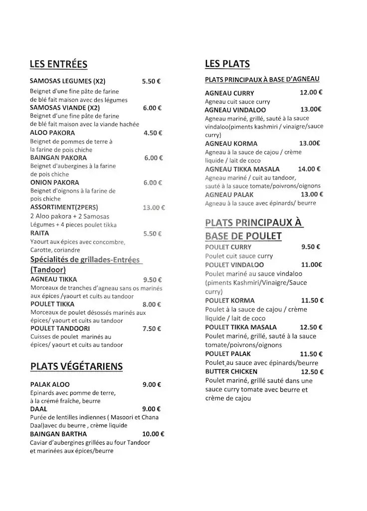 Menu_Maison Du Kerala_Charité-sur-Loire_immagine_1