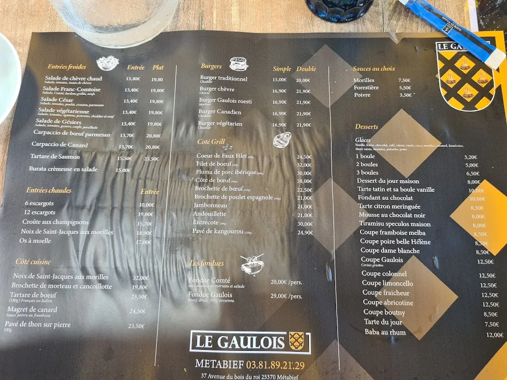 Menu_Restaurant Le Gaulois Metabief_Métabief_immagine_4