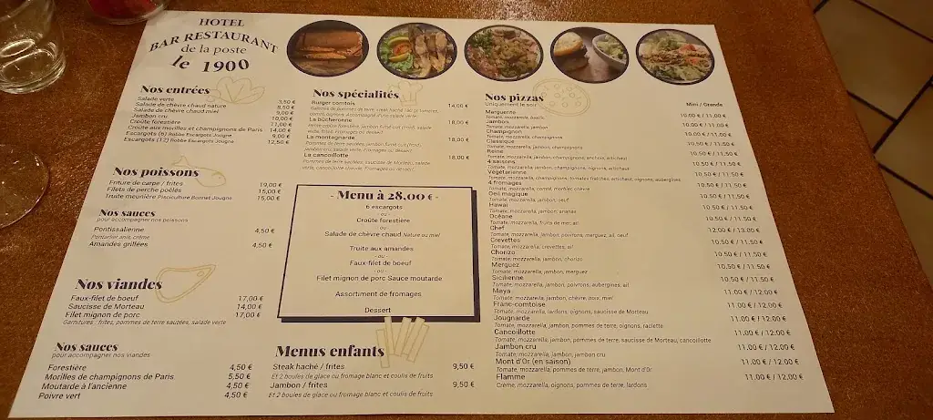 Menu_Hôtel Restaurant de la Poste le 1900_Jougne_image_3