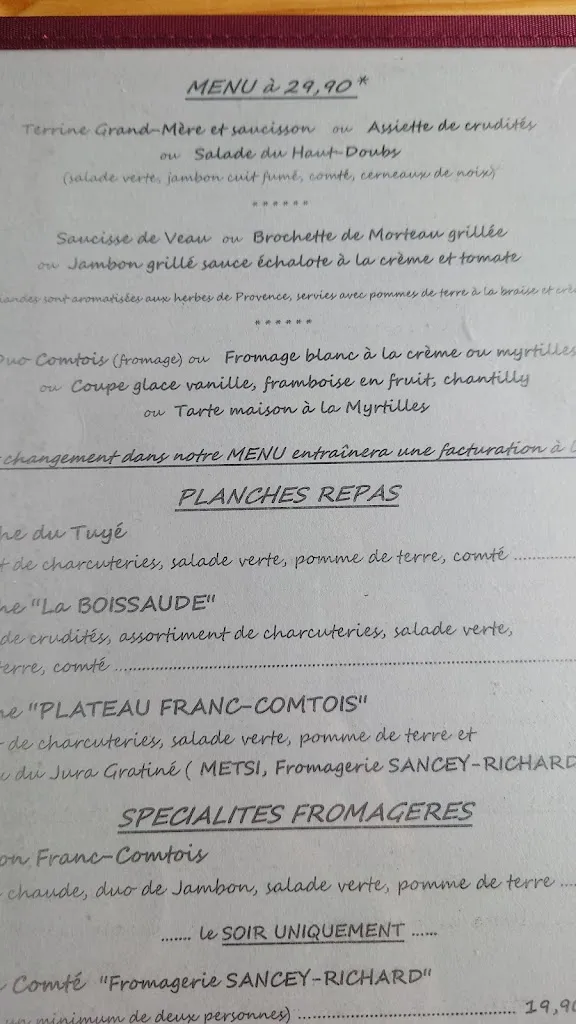 Menu_Restaurant La Boissaude_Rochejean_image_3