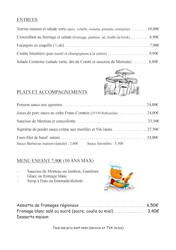 Menu_Restaurant Grill la Chaumière_Hôpitaux-Neufs_image_1