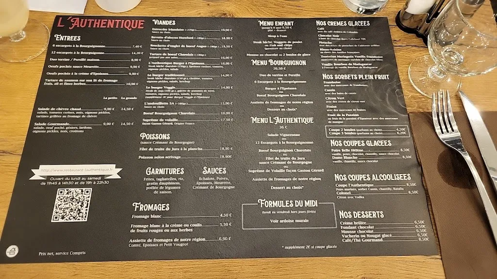Menu_L'Authentique Bar Restaurant_Longvic_image_2