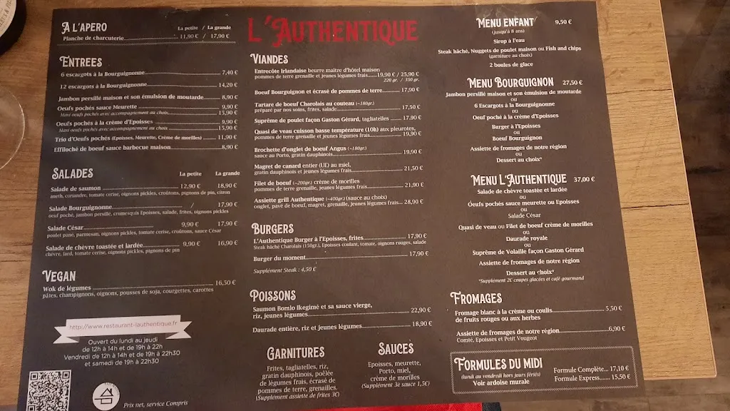 Menu_L'Authentique Bar Restaurant_Longvic_image_3
