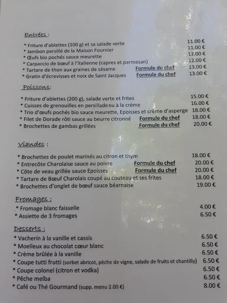 Menu_Bistrot La Cotinière St Jean De Losne_Saint-Jean-de-Losne_immagine_3