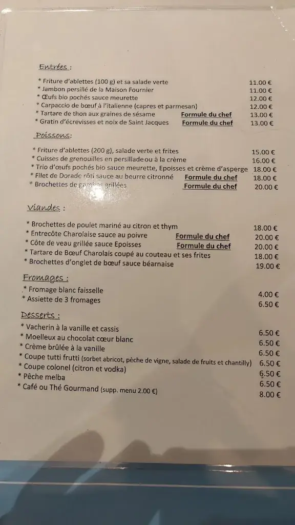 Menu_Bistrot La Cotinière St Jean De Losne_Saint-Jean-de-Losne_immagine_4