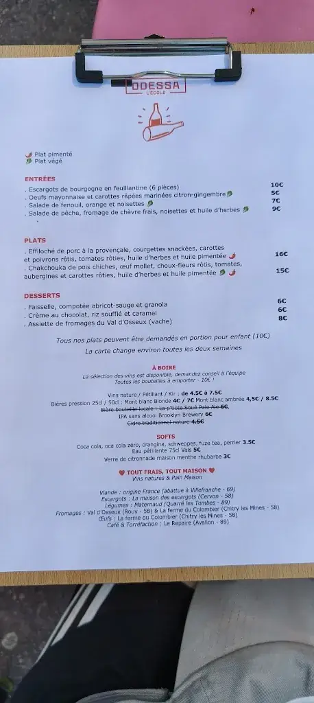 Menu_Odessa l'Ecole_Lormes_image_2