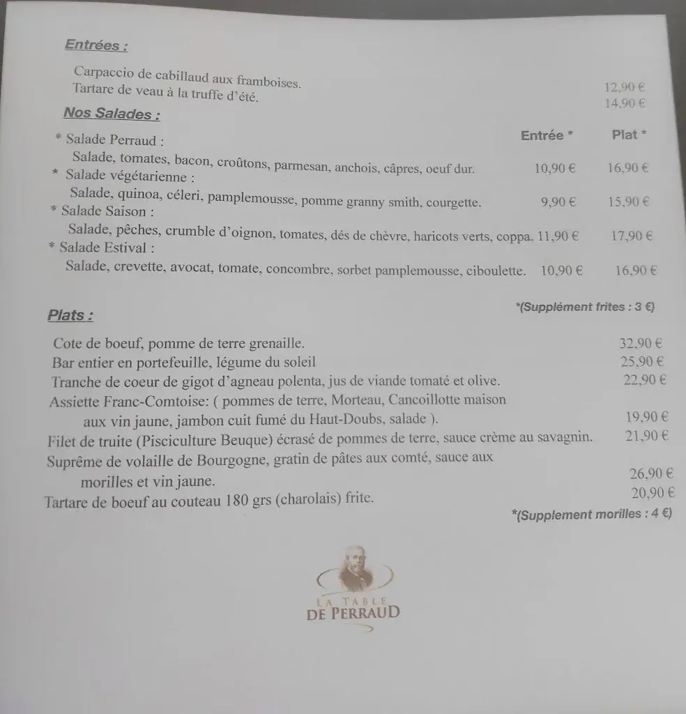 Menu_LA TABLE DE PERRAUD_Lons-le-Saunier_image_1