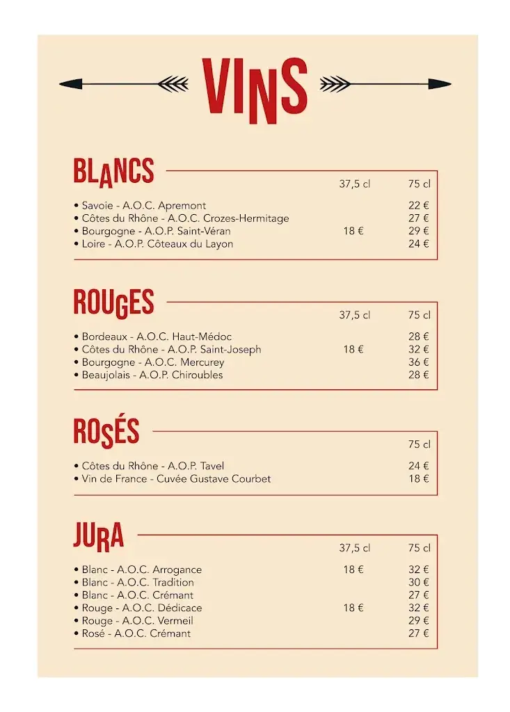 Menu_Restaurant Les 2 Flèches_Lons-le-Saunier_image_1