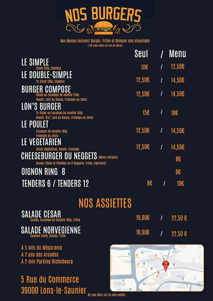 Menu_Restaurant Lon’s Burger_Lons-le-Saunier_immagine_2