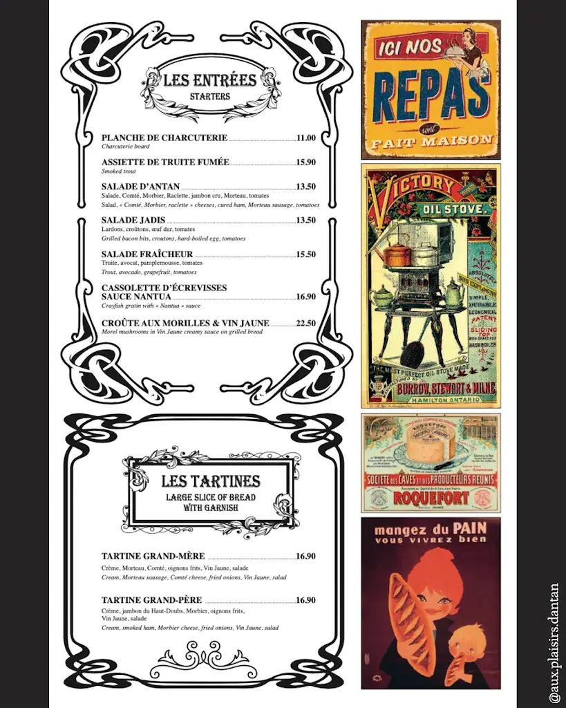 Menu_Aux Plaisirs d'Antan_Lons-le-Saunier_imagen_2