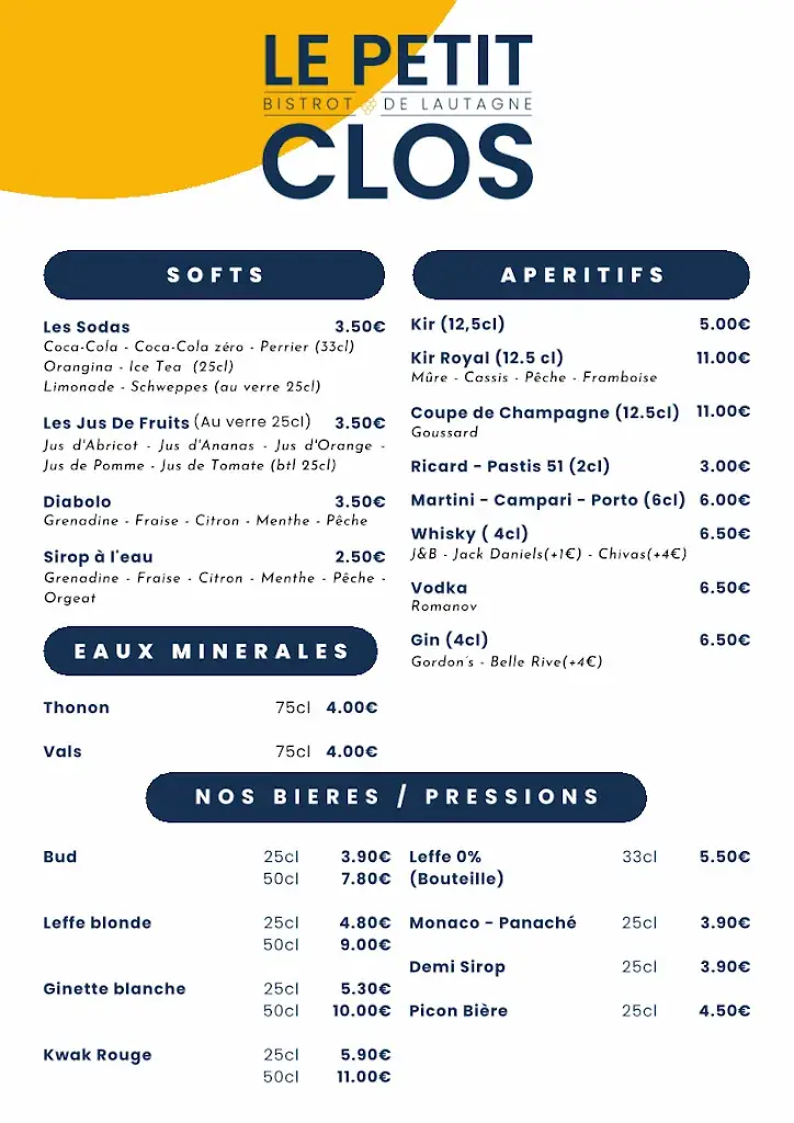 Menu_Le Petit Clos - Restaurant À Valence_Valence_image_2