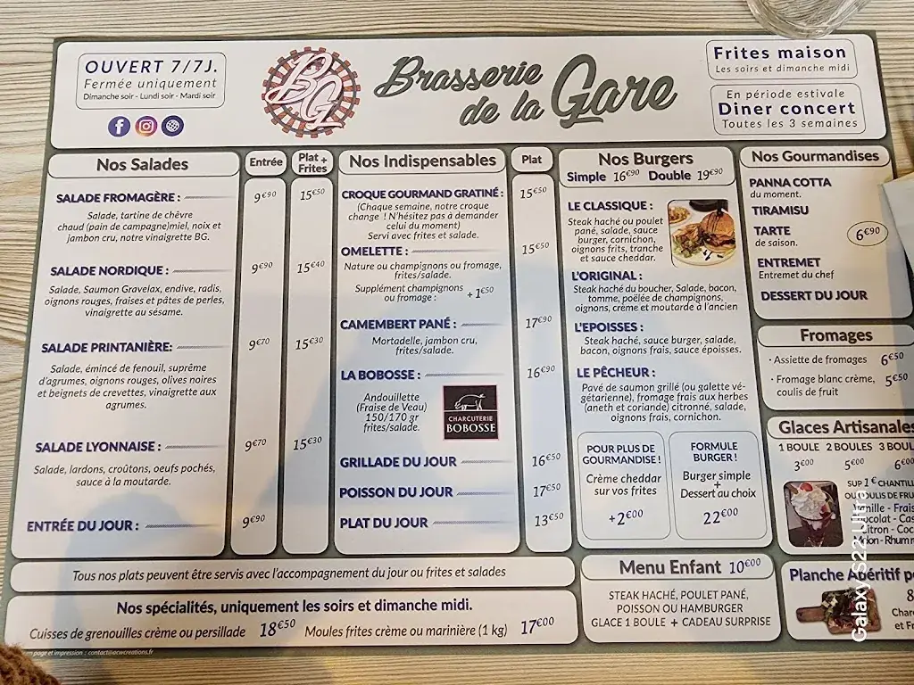 Menu_Brasserie de la Gare_Creusot_image_1