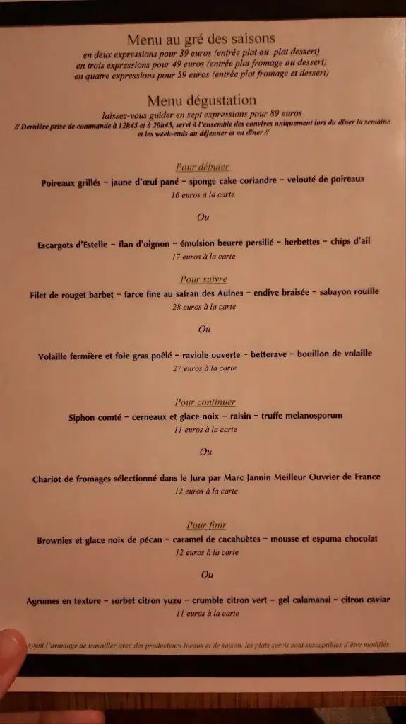 Menu_Restaurant La fleur de Sel_Creusot_image_1