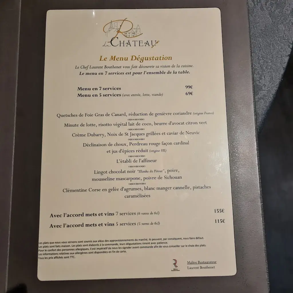 Menu_Le Restaurant du Château_Saint-Sernin-du-Bois_immagine_3
