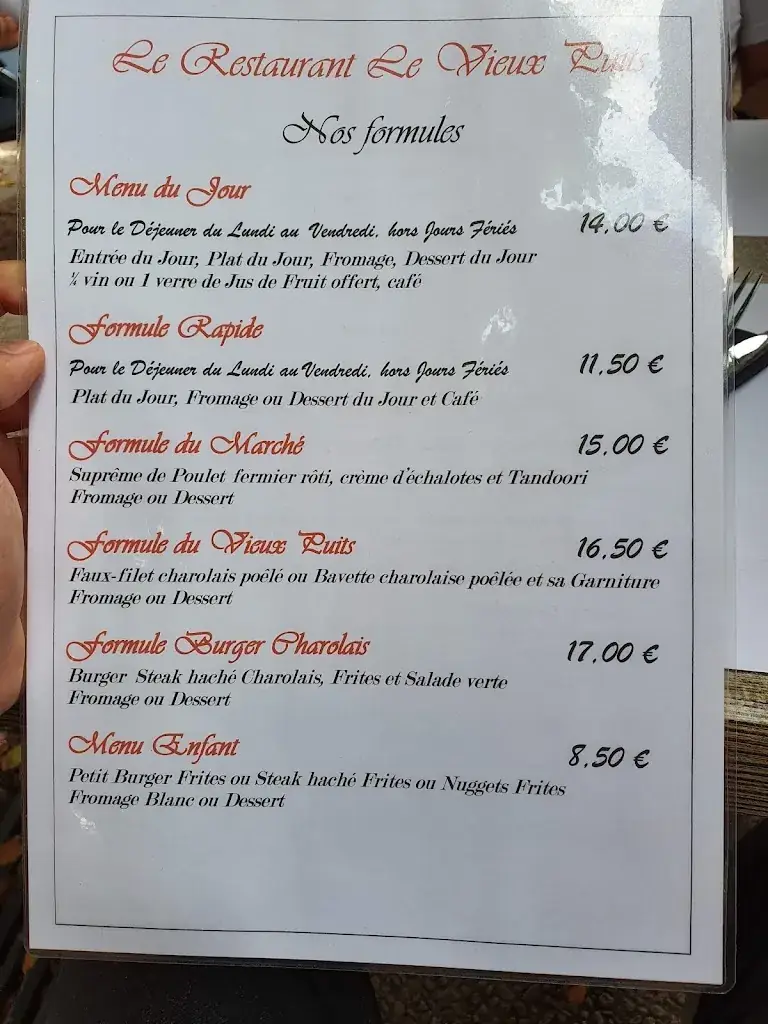 Menu_Restaurant Le Vieux Puits_Marcigny_immagine_2