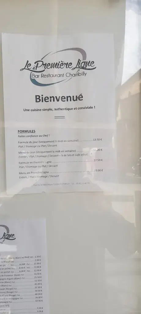 Menu_Le Première Ligne Bar Restaurant_Chambilly_image_3