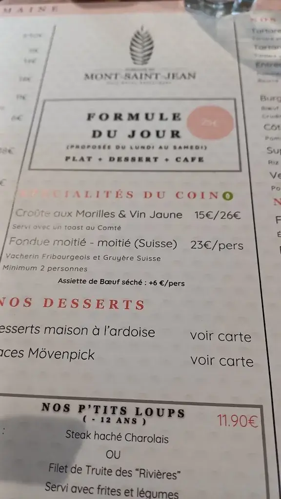 Menu_Restaurant du Domaine du Mont-Saint-Jean_Rousses_image_4