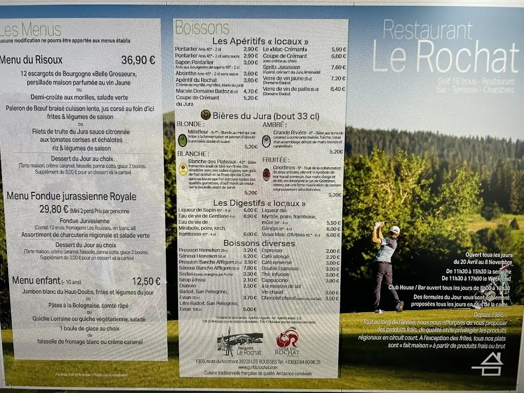 Menu_Golf Du Rochat_Rousses_image_2
