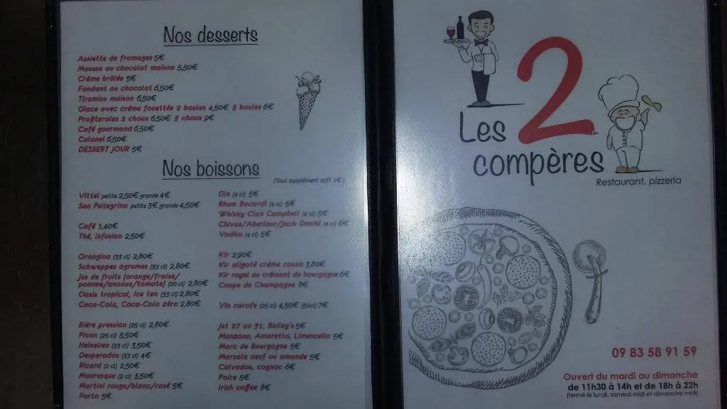 Menu_Ristorante Des Deux Comperes_Marmagne_image_3