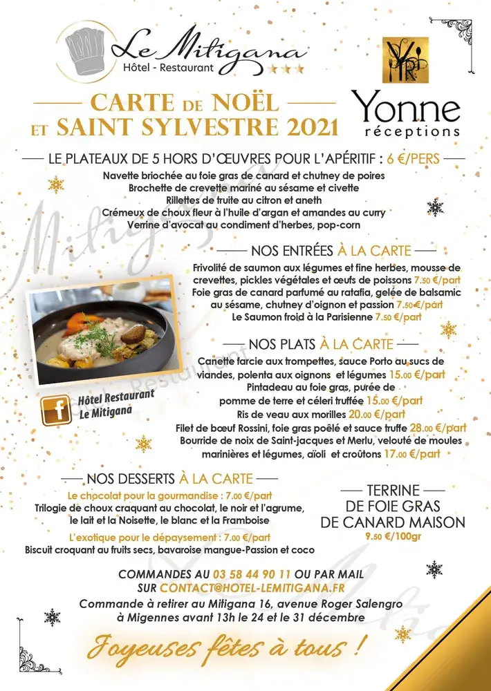 Menu_Hôtel Restaurant Le Mitigana_Migennes_image_1