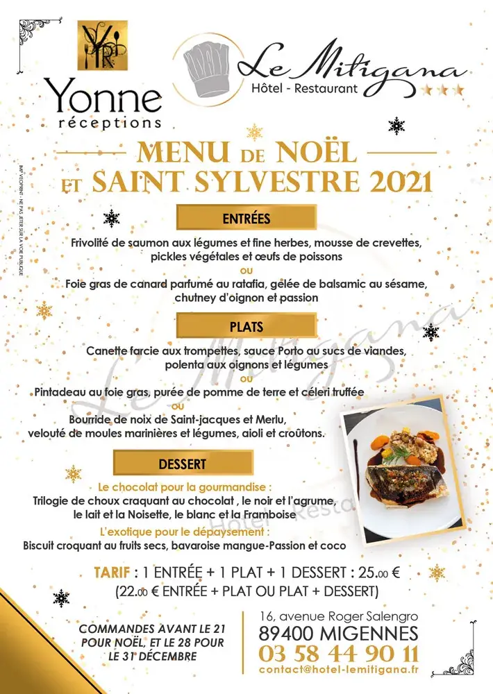 Menu_Hôtel Restaurant Le Mitigana_Migennes_image_2