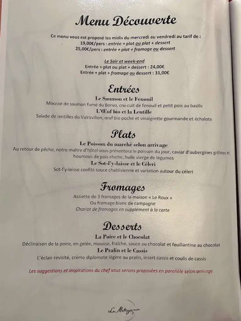 Menu_Hôtel Restaurant Le Mitigana_Migennes_image_3